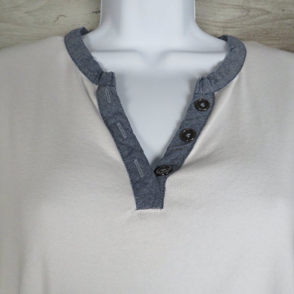 Jones NY* Women's 3/4 Sleeve V-Neck 1/4 Button Down‎ Straight Hem Shirt~ 1X - Picture 5 of 11